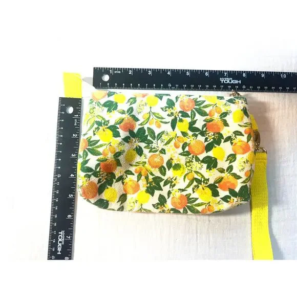 Martha Stuarts The Perfect Tote Citrus Floral Yellow Orange Matching Wrist Purse - Picture 6 of 7